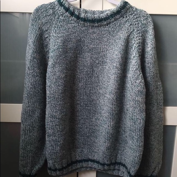 Oversized teal knit sweater - Picture 6 of 6